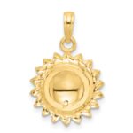 14K Tri-Color Sunflower with LOVE Pendant - Image 3
