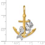 14K Two-Tone 3-D Anchor and Mermaid Charm - Image 3