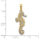 14K with White Rhodium 3-D Seahorse Charm - Image 3