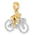 14K Two-Tone 3-D Bicycle With Rider Charm - Image 5