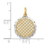 14K and White Rhodium Diamond-cut Sunflower Pendant Charm - Image 3
