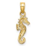 14K with White Rhodium Mini Seahorse Charm - Image 4
