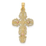 14k Two-Tone with Lace Trim Crucifix Charm - Image 4