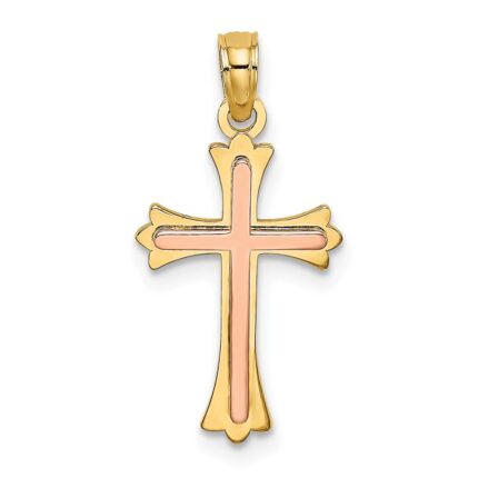 14K Two-Tone Cross Charm