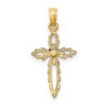 14k Two-Tone Cross with Heart Charm - Image 4