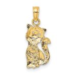 14k Two-Tone Cat with Heart Charm - Image 4