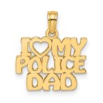 14k I HEART MY POLICE DAD Charm
