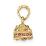 14K Two-Tone Moveable 3-D Pink Lobster In Trap Charm - Image 2