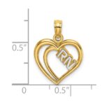 14k and White Rhodium RN Inside Double Hearts Charm - Image 3