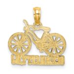 14k with White Rhodium OCEAN CITY NJ Bicycle Charm - Image 4