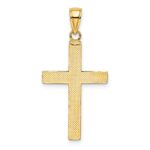 14K and White Rhodium Polished Tubular Cross Charm - Image 4