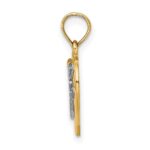 14K with White Rhodium Cross In Heart Charm - Image 2