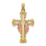14k Two-Tone Cross with Drape Charm