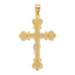 14k Two-Tone Textured Crucifix Charm - Image 4
