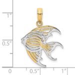 14k and White Rhodium Cut-Out Angelfish Charm - Image 3