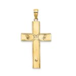 14K Satin Finish Crucifix Charm - Image 4