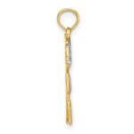 14K Textured with White Rhodium Boy Charm - Image 2