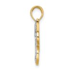 14k and White Rhodium Butterfly with Beaded Wings Charm - Image 2