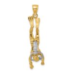 14k Two-Tone 3-D Female Scuba Diver Charm - Image 4