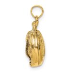 14k and Rhodium 3-D Jack-o-Lantern with Enameled Black Cat and Moon Charm - Image 2