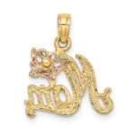14k Two-Tone MOM with Butterfly Charm - Image 4