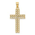 14K and White Rhodium Cross Charm - Image 4