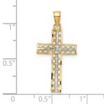 14K and White Rhodium Cross Charm - Image 3