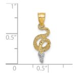 14k and White Rhodium Coiled Snake Charm - Image 3