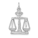 14k White Gold Polished Scales of Justice Charm