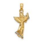 14k and White Rhodium 3-D Angel Playing Trumpet Charm - Image 4