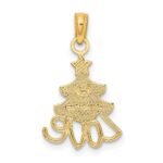 14k and White Rhodium LOVE Christmas Tree Charm - Image 4