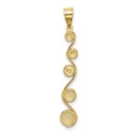 14k and White Rhodium Diamond-cut Vertical Swirl Charm - Image 4