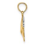 14k and White Rhodium 2-D Fish with Bubbles Charm - Image 2