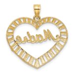 14k and White Rhodium MADRE  in Heart Charm - Image 3