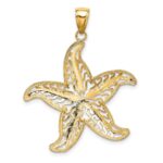 14K with White Rhodium Starfish Filigree Charm - Image 4