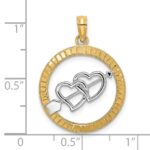 14k and White Rhodium Diamond-cut Heart and Arrow Charm - Image 3