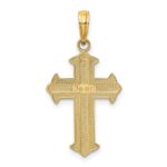 14K and White Rhodium Diamond-cut Cross Charm - Image 4