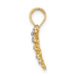 14k and White Rhodium Diamond-cut Butterfly Charm - Image 2