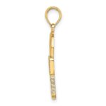 14k and White Rhodium Lock Charm - Image 2