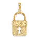 14k and White Rhodium Lock Charm - Image 3