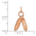 14K Rose Gold Polished 3-D Moveable Ballet Slippers Charm - Image 4