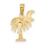 14K and White Rhodium Charleston Palm Tree Charm - Image 4