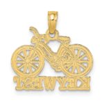14k with White Rhodium KEY WEST Bicycle Charm - Image 3