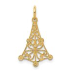 14K with White Rhodium Diamond-cut Chandelier Charm - Image 4