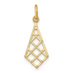 14K with White Rhodium Diamond-cut Small Criss-Cross Charm - Image 4