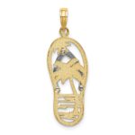 14K and White Rhodium Palm Tree Flip-Flop Charm - Image 4