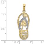 14K and White Rhodium Palm Tree Flip-Flop Charm - Image 3