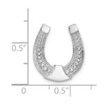14k White Gold Horseshoe Chain Slide Charm - Image 3