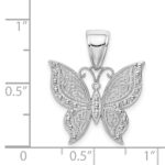 14K White Gold Butterfly Pendant - Image 4