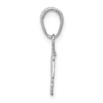 14K White Gold Textured RN Registered Nurse Caduceus Charm - Image 2